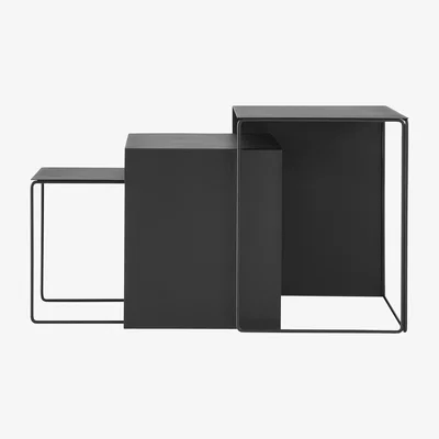 Nordic Nest ferm LIVING Cluster table 3-pack Black