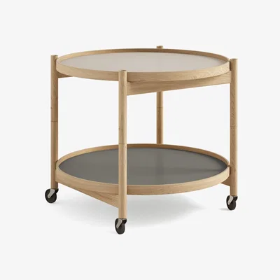 Nordic Nest Brdr. Krüger Bølling Tray Table model 60 Stone oiled oak stand
