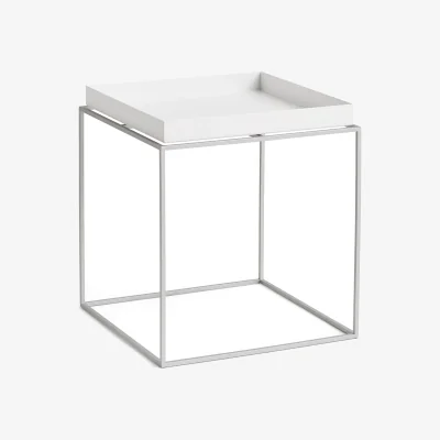 Nordic Nest HAY Tray Table medium side table White-silicone grey 40x40x44 cm