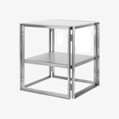 Nordic Nest Kristina Dam Studio Foldable side table 40x40 cm Brushed stainless steel