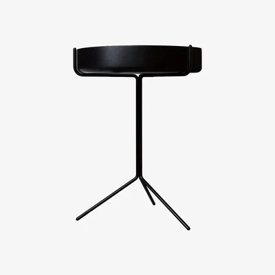 Nordic Nest Swedese Drum table Black glazed-h.56cm-black stand