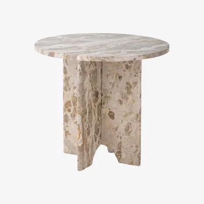 Nordic Nest Bloomingville Jasmia side table Ø46 cm Brown marble