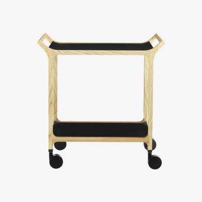 Nordic Nest Swedese Teatime serving trolley Black clear lacquered ash frame