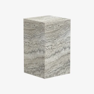 Nordic Nest NORR11 Cubism side table Silver travertine 30x30x50 cm
