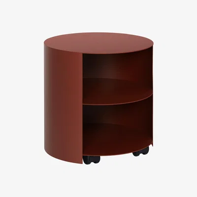 Nordic Nest Hem Hide side table Ø38x41 cm Red brown textured