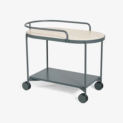 Nordic Nest SMD Design Lene serving trolley Grey white pigmented ash veneer