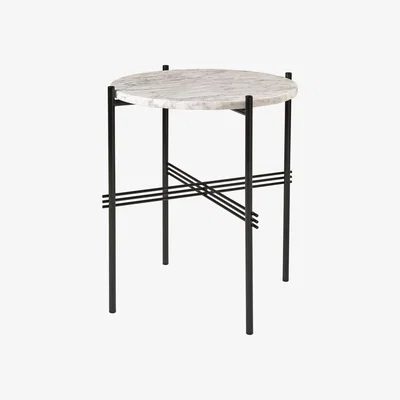 Nordic Nest Gubi Ts table black legs O 40 Cm white marble