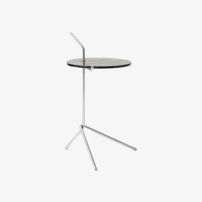 Nordic Nest &Tradition Halten SH9 side table Smoked glass-stainless steel