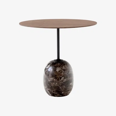 Nordic Nest &Tradition Lato LN9 side table Walnut-Emparador marble