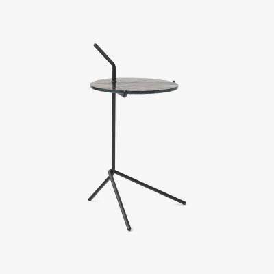 Nordic Nest &Tradition Halten SH9 side table Smoked glass-warm black