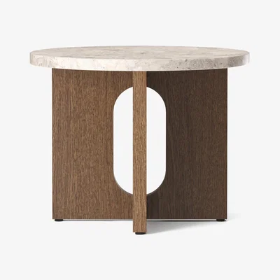 Nordic Nest MENU Androgyne side table Ø50 cm dark-stained oak Kunis Breccia table top