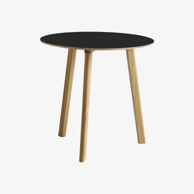 Nordic Nest HAY CPH220 Deux 2.0 table Ø75 cm Black laminate-lacquered oak