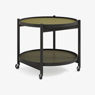 Nordic Nest Brdr. Krüger Bølling Tray Table model 60 Leaf black lacquered oak stand