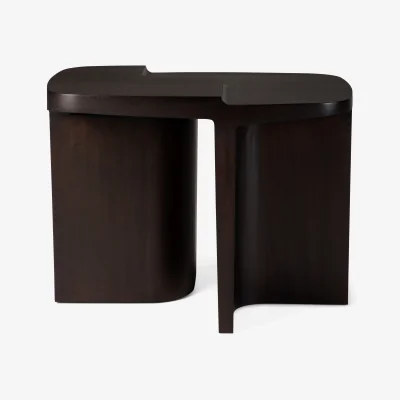 Nordic Nest Ethnicraft Brutalist side table Rose brown mahogany 60x40 cm