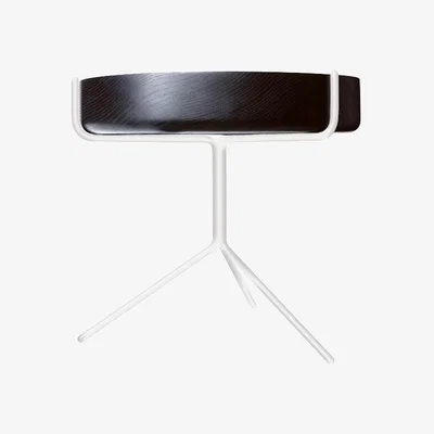 Nordic Nest Swedese Drum table Black glazed-h.36cm-white stand