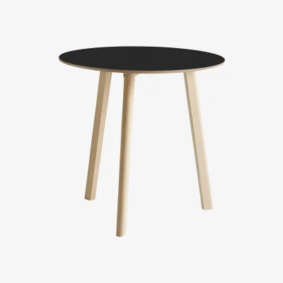 Nordic Nest HAY CPH220 Deux 2.0 table Ø75 cm Black laminate-untreated beech