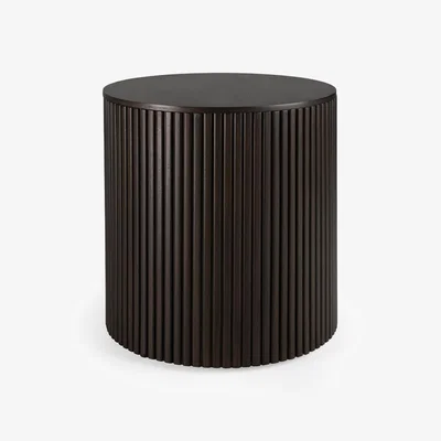 Nordic Nest Ethnicraft Roller Max side table Mahogany dark brown round