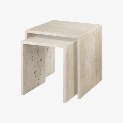 Nordic Nest blomus Varu side table 2 pieces Travertine