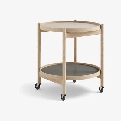 Nordic Nest Brdr. Krüger Bølling Tray Table model 50 Stone untreated oak stand