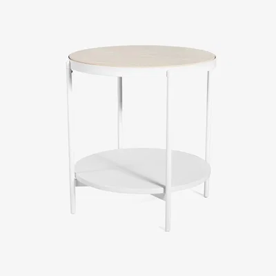 Nordic Nest SMD Design Lene side table White low white pigmented ash veneer