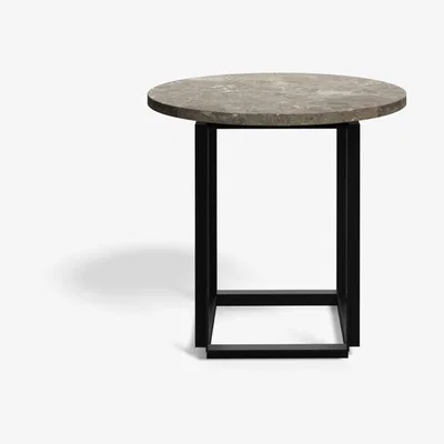 Nordic Nest New Works Florence side table Gris du marais marble. ø50 cm. black stand