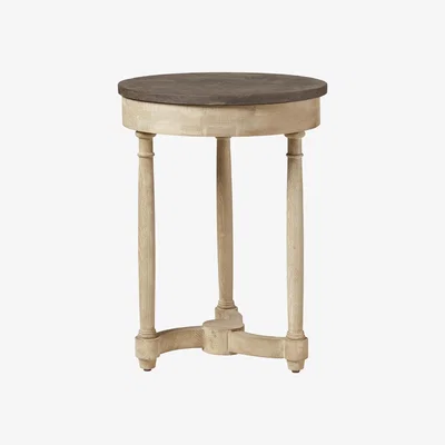 OKA Small Flavian Side Table - Oak / Stone