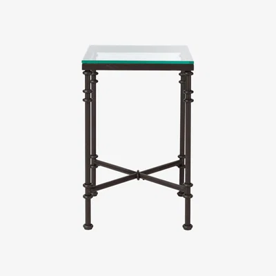 OKA OKA, Pompidou Metal & Glass Side Table, Small - Metal, Side Tables, Glass/Metal