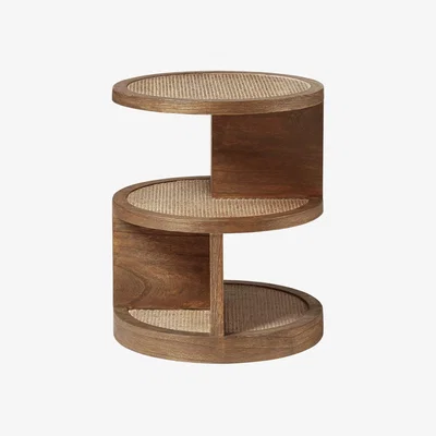 OKA OKA, Abaneri Side Table - Natural, Side Tables, Rattan/Wood