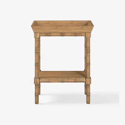 OKA OKA, Mambu Sofa Side Table - Natural, Side Tables, Bayur Wood/MDF Wood