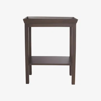OKA Saltire Wooden Side Table, Low - Lichen Grey