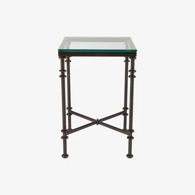 OKA Pompidou Metal and Glass Side Table, Small - Metal