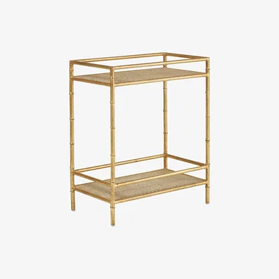 OKA Baricella Side Table With Shelves - Light Grey