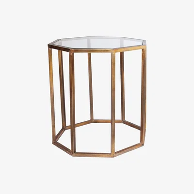 OKA Octagon Side Table, Large - Brass