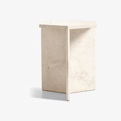 OKA OKA, Birling Side Table - Travertine, Side Tables, Stone