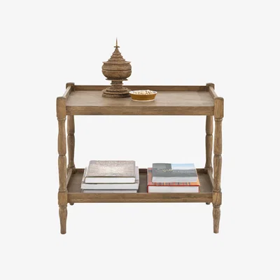 OKA OKA, Large Radnor Sofa Side Table - Weathered Oak, Side Tables, Wood