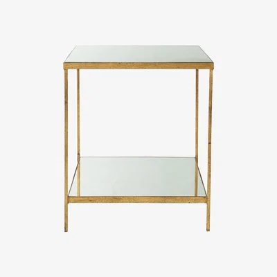 OKA OKA, Merle Side Table - Antiqued Glass, Side Tables, Glass