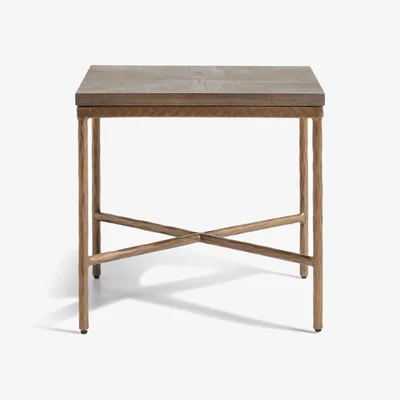 OKA OKA, Maristela Side Table - Watered Grey, Side Tables, Metal/Oak