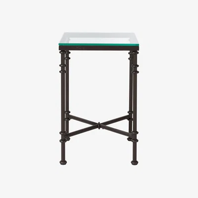 OKA OKA, Small Pompidou Metal & Glass Side Table - Metal, Side Tables, Glass