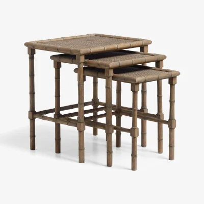 OKA OKA, Mambu Nested Side Tables - Natural, Side Table