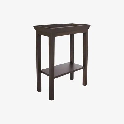 OKA Gustavian Wooden Sofa Side Table - Rubbed Black