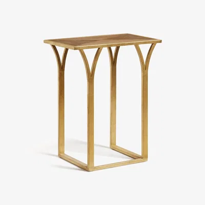 OKA OKA, Almondell Side Table - Natural, Side Tables, Iron/MDF Wood/Veneer