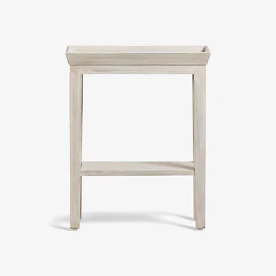 OKA OKA, Gustavian Sofa Side Table - Washed Grey, Side Tables, Mango Wood