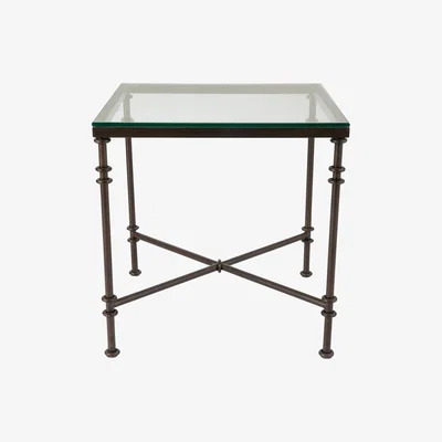 OKA Pompidou Metal and Glass Side Table, Large - Metal