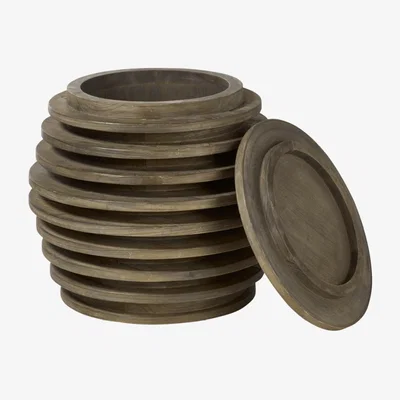 OKA OKA, Quinby Side Table - Raw Umber, Side Tables, Pine