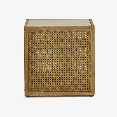OKA Riet Side Table - Weathered Oak