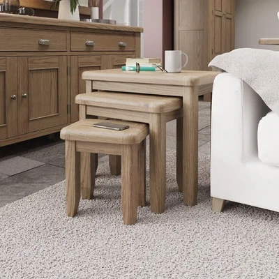 Oak&More Estelle Oak Nest of 3 Tables