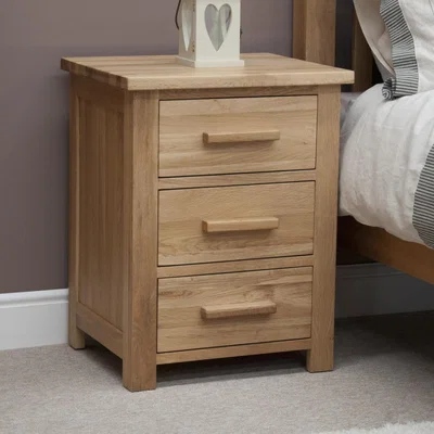 Oak&More Rohan Oak Three-Drawer Bedside Cabinet