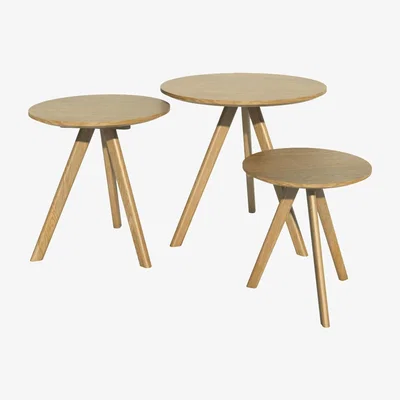 Oak&More Scandic Round Nest of Tables