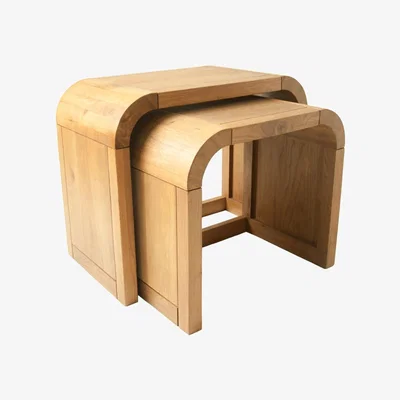 Oak&More Modern Oak Petite Nest of 2 Tables