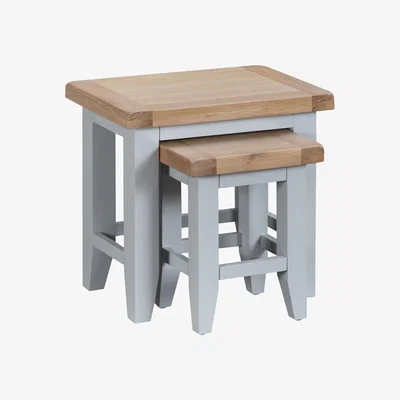Oak&More Willow Oak and Grey Nest of 2 Tables